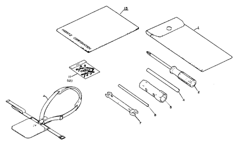Harness, Tools Diagram and Parts List for SRM-202 FA Version Echo Trimmer