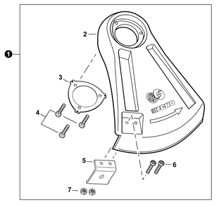 Debris Shield Diagram and Parts List for DPAS-2100SB 404PAS000001 - 404PAS999999 Echo Trimmer