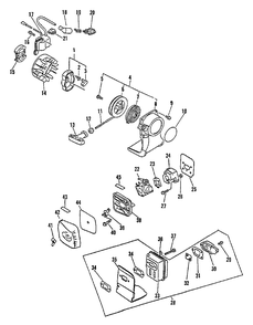 Clutch, Ignition, Starter, Intake, Exhaust Diagram and Parts List for SRM-1501 0135001 - 9999999 Echo Trimmer