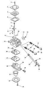 Carburetor Diagram and Parts List for SRM-2100 159491 - 999999 Echo Trimmer