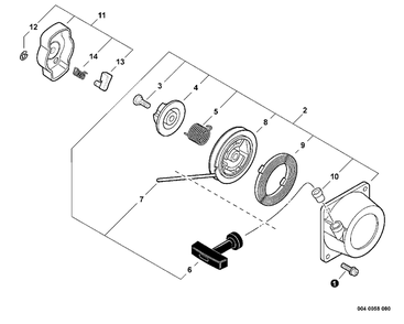 Part Location Diagram of A051001410 Echo Starter Assembly