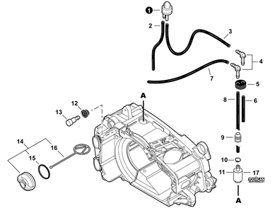Fuel System Diagram and Parts List for CS-355T C85015001001 - C85015999999 Echo Chainsaw