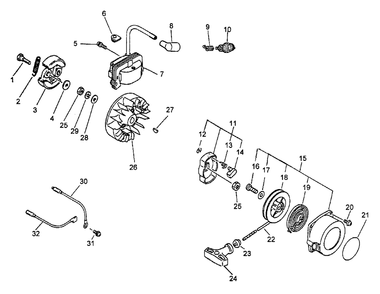 Part Location Diagram of 17720241030 Echo Starter Pully Assembly