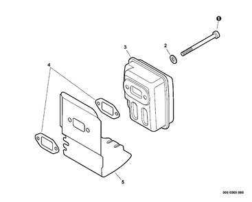 Exhaust Diagram and Parts List for SRM-22GESU S55822001001 - S55822999999 Echo Brush Cutter
