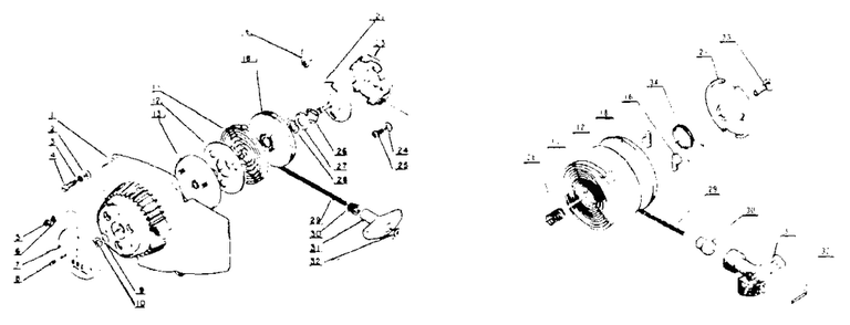 Starter Diagram and Parts List for CS-60S 001001 - 059500 Echo Chainsaw