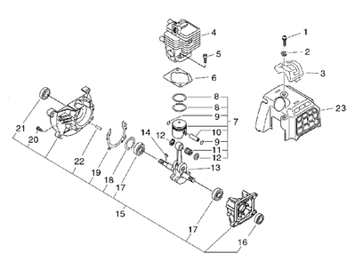 Piston, Cylinder Diagram and Parts List for PHP-800 H00326001001 - H00326999999 Echo Pressure Washer