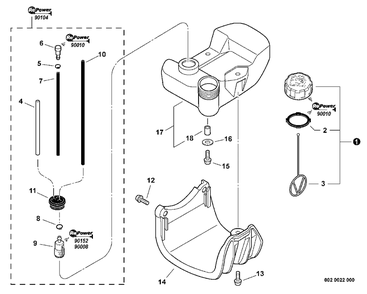 Fuel System Diagram and Parts List for SRM-230 S73112127552 - S73112328927 Echo Trimmer