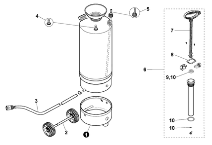 Tank Assembly Diagram and Parts List for 99988805000 99922205778 Echo Water Pump