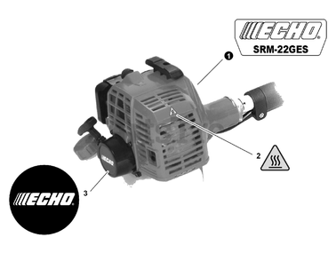 Labels Diagram and Parts List for SRM-22GES U54126001001 - U54126999999 Echo Trimmer