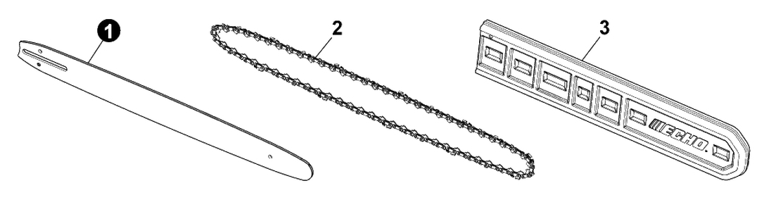 Guide Bar, Chain, Scabbard Diagram and Parts List for DCS-5000 401CSR000001 - 401CSR999999 Echo Charger