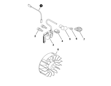 Ignition Diagram and Parts List for GT-22GES U54026001001 - U54026999999 Echo Trimmer