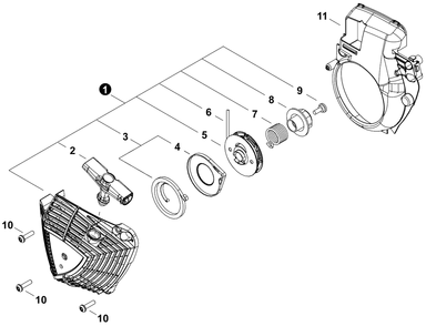 Starter Diagram and Parts List for CS-4010 C91315001001 - C91315999999 Echo Chainsaw