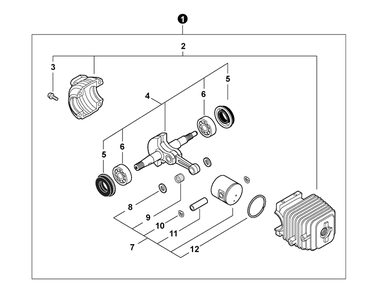 Engine Diagram and Parts List for CS-303T C83829001001 - C83829999999 Echo Chainsaw