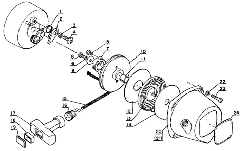 Starter Diagram and Parts List for SRM-202 FA Version Echo Trimmer