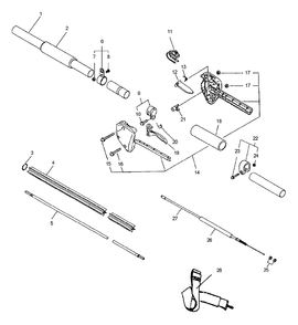 Driveshaft, Handle, Harness, Stop Switch, Throttle Diagram and Parts List for PPF-2100 509500 - 999999 Echo Pole Saw