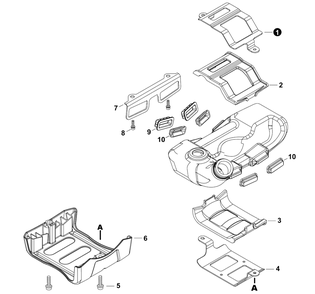 Part Location Diagram of A393000330 Echo Bracket, Fuel Tank - Lower