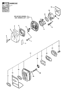 Intake, Exhaust Diagram and Parts List for PPT-2400  Echo Pole Saw