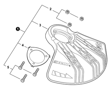 Debris Shield - Blade Diagram and Parts List for DSRM-2600U U56500001001 - U56500999999 Echo Charger