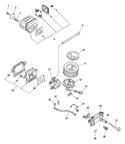 Exhaust, Intake Diagram and Parts List for CS-4400 (Type 1E)(101001 - 999999) Echo Chainsaw