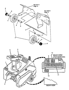 Wheels, Decals Diagram and Parts List for ST-4500E 5001181329934 - 5001999999999 Echo Snow Blower
