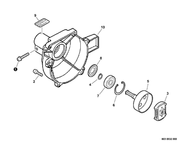 Clutch, Fan Case Diagram and Parts List for PPT-2400 (Type 1E)(E14220001001 - E14220999999) Echo Pole Saw