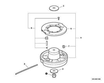 Rapid Loader Head Diagram and Parts List for GT-201 06001001 - 06999999 Echo Trimmer