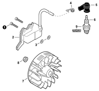 Ignition Diagram and Parts List for PB-2520 P54826001001 - P54826999999 Echo Leaf Blower / Vacuum