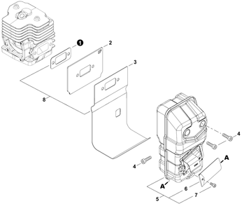 Exhaust Diagram and Parts List for PB-9010H P55915001001 - P55915999999 Echo Leaf Blower / Vacuum