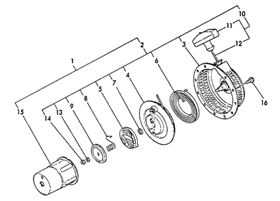 Starter Diagram and Parts List for EG-2300 01001 - 03371 Echo Generator