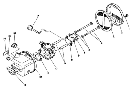 Carburetor Case Diagram and Parts List for SRM-202 DA Version Echo Trimmer