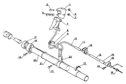 Driveshaft, Throttle Diagram and Parts List for SRM-202 FA Version Echo Trimmer