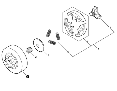 Clutch Diagram and Parts List for CS-4920 C92115001001 - C92115999999 Echo Chainsaw