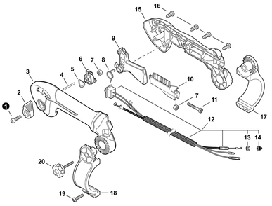 Throttle Control - Tube Mount Diagram and Parts List for PB-580T P55515001001 - P55515999999 Echo Leaf Blower / Vacuum