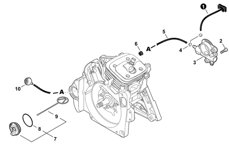 Part Location Diagram of C022000053 Echo Auto Oiler Assembly Cs-550/590