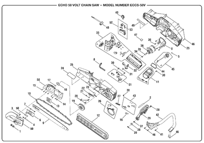 General Assembly Diagram and Parts List for ECCS-58V (Revision 05)(107174021)(2019-02) Echo Charger
