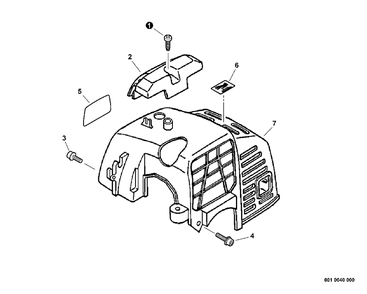 Engine Cover Diagram and Parts List for PPT-2400 (Type 1E)(E14220001001 - E14220999999) Echo Pole Saw