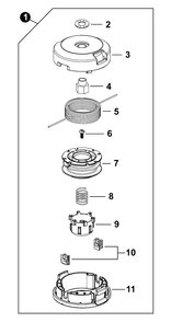 Trimmer Head Diagram and Parts List for SRM-22GES U54126001001 - U54126999999 Echo Trimmer