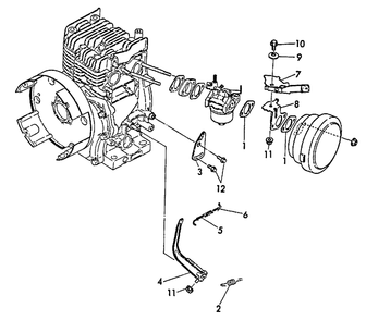 Throttle, Governor Lever Diagram and Parts List for EG-2300 01001 - 03371 Echo Generator