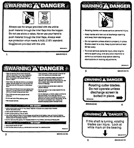 Decals Part 1 Diagram and Parts List for SH-8000  Echo Chipper Shredder