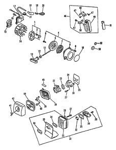 Exhaust, Ignition, Intake, Starter Diagram and Parts List for SRS-2100  Echo Pole Saw