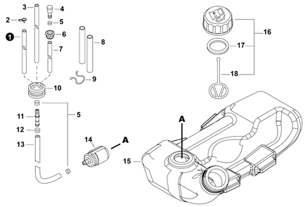 Part Location Diagram of A350002021 Echo Tank, Fuel