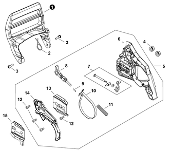 Chain Brake Diagram and Parts List for CS-4010 C91315001001 - C91315999999 Echo Chainsaw