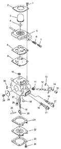 Carburetor Diagram and Parts List for PPFD-2400 501001 - 999999 Echo Pole Saw