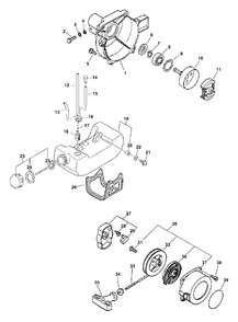 Clutch, Fan Case, Fuel System, Starter Diagram and Parts List for PPT-2400  Echo Pole Saw