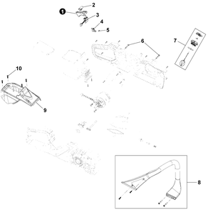 Handle, Throttle Control, Top Cover, Oil Cap Diagram and Parts List for DCS-5000 401CSR000001 - 401CSR999999 Echo Charger