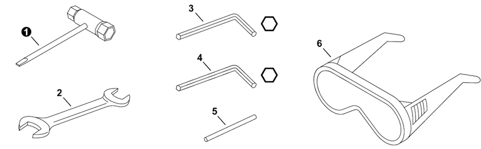 Tools Diagram and Parts List for SRM-4510 U53726001001 - U53726999999 Echo Brush Cutter