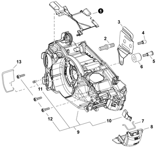 Engine Cover Diagram and Parts List for CS-2511T C80115001001 - C80115999999 Echo Chainsaw