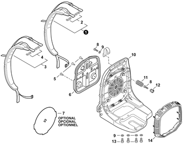 Harness, Backpack Frame, Debris Guard Diagram and Parts List for PB-580T P55515001001 - P55515999999 Echo Leaf Blower / Vacuum