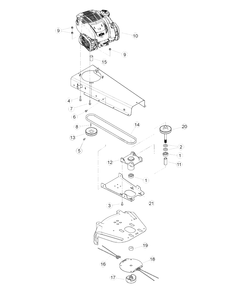 Drive Diagram and Parts List for WT-1610T 110WTB000001 - 110WTB999999 Echo Trimmer