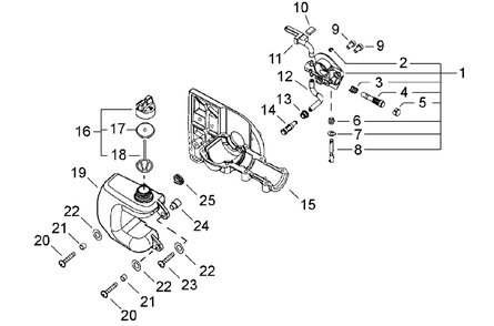 Auto Oiler Diagram and Parts List for PPT-2400 (Type 1E)(E14536001001 - E14536999999) Echo Pole Saw
